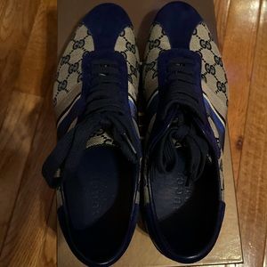 Men Blue Gucci sneakers. Size 7 in European which is a US men size 8